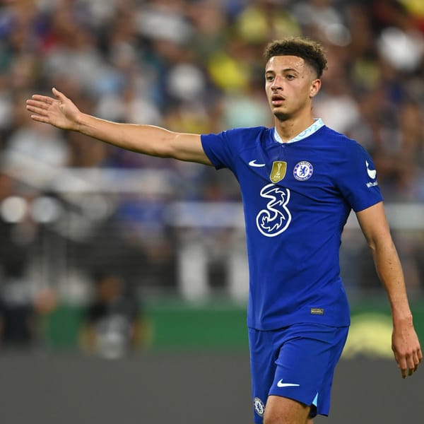 Ethan Ampadu directs his teammates during a preseason game for Chelsea