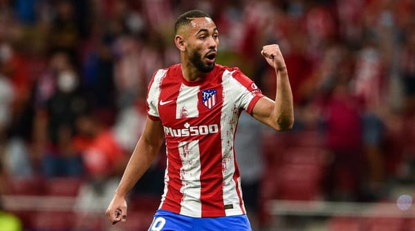 Matheus Cunha celebrating a goal for Atletico Madrid